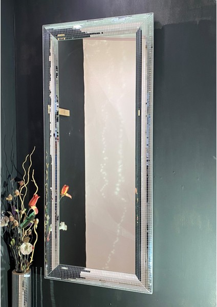 Mozaik Kaplamalı Yatay - Dikey Asılabilen Dekoratif Boy Aynası Salon Aynası 160 x 70 cm 160BOY