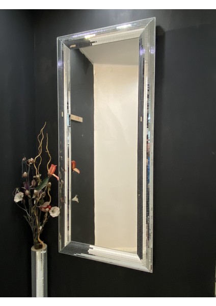 Mozaik Kaplamalı Yatay - Dikey Asılabilen Dekoratif Boy Aynası Salon Aynası 160 x 70 cm 160BOY indirimleri