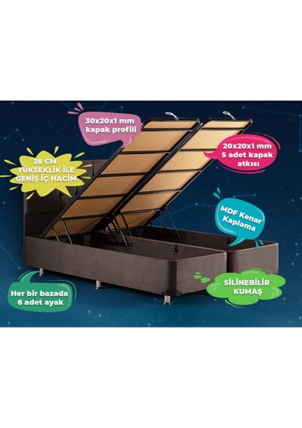 Niron Ela Füme Baza 150x200 Çift Kişilik Baza modelleri