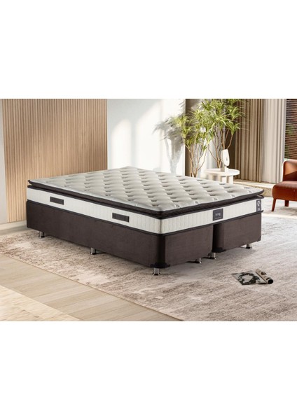 Niron King Yatak Seti 160 x 200 cm Çift Kişilik Yatak Baza Başlık Takımı Füme modelleri