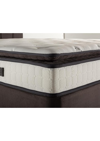 Niron King Yatak Seti 160 x 200 cm Çift Kişilik Yatak Baza Başlık Takımı Füme fırsatları