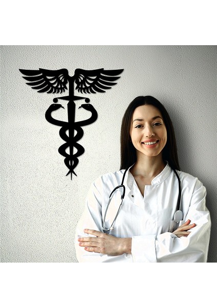 50X47 Tıp ve Sağlık Sembolü Doktor Hemşire Eczacı Dekor Tablo Mdf Ahşap Lazer Kesim Duvar P