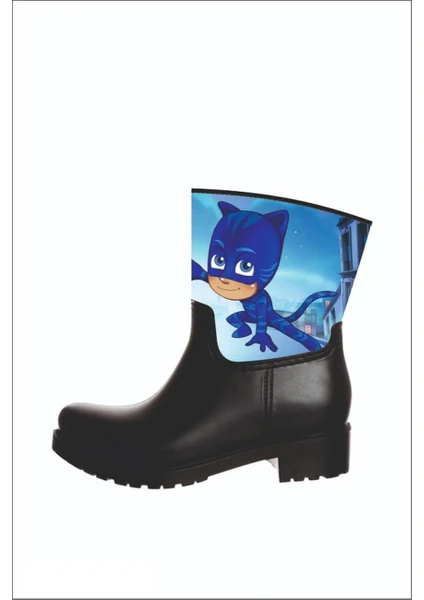 Sea & Blue Shoes Pijamaskeliler 2 Pj Mask Baskılı Su Geçirmez Anaokulu Çocuk Yağmur Çizmesi