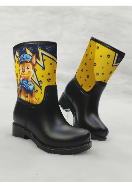 Sea & Blue Shoes Chase Paw Patrol Baskılı Su Geçirmez Anaokulu Çocuk Yağmur Çizmesi