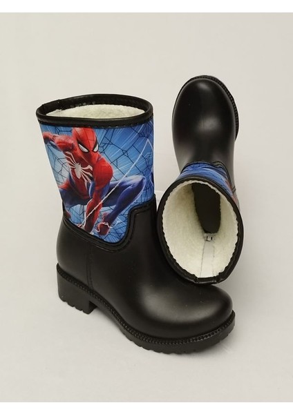 Sea & Blue Shoes Spiderman Baskılı Su Geçirmez Anaokulu Çocuk Yağmur Çizmesi