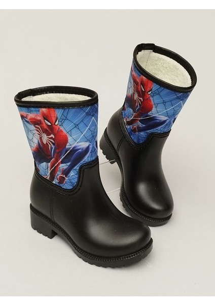 Sea & Blue Shoes Spiderman Baskılı Su Geçirmez Anaokulu Çocuk Yağmur Çizmesi