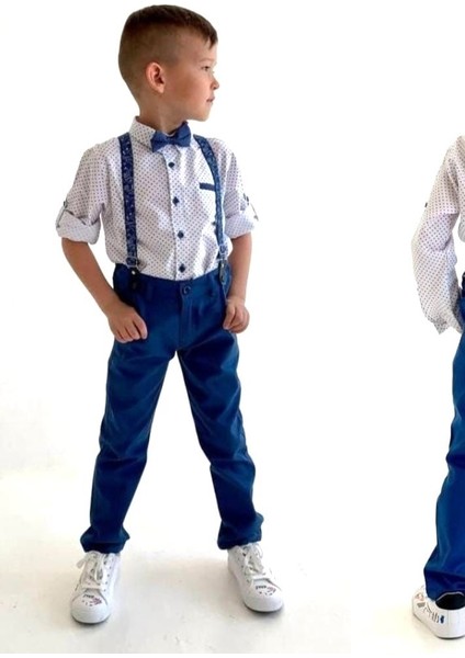 Erkek Çocuk Mavi Renk Papyonlu Takım Aby0013