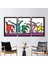 3 Parçalı Gold Çerçeveli Kanvas Tablo, Keith Haring Dans Insanlar, Keith Haring Baskılı, 1