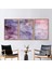 3 Parçalı Naturel Çerçeveli Kanvas Tablo, Mor ve Pembe Mermer, Altın Mermer Kanvas Poster, 1