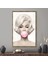 1 Parça Gold Çerçeveli Kanvas Tablo, Marilyn Monroe Pembe Kabarcık Sakız, 1