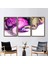 3 Parçalı Gold Çerçeveli Kanvas Tablo Mor ve Altın Mermer Mor Kanvas Poster 1
