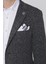 Erkek Siyah Avrasya Ekose Örme Slim Fit Dar Kesim Ceket 2