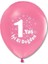 Iyiki Doğdun 1 Yaş Baskılı 12" Pembe Balon 1