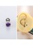 Cerrahi Çelik Mor Tek Taş Piercing (Taş Çapı 3mm, Bar Uzunluğu 6mm) - 1 Adet 1
