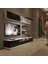 Trendstyle 5220S Slm Tv Ünitesi Tv Sehpası Beyaz Siyah Mermer 1