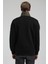 Dik Yaka Siyah Slim Fit Fermuarlı Sweatshirt 22FWM64038 5