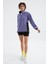 Açık Eflatun Yarım Fermuar Etek Ucu Büzgülü Dik Yaka Oversize Kadın Polar Sweatshirt - 97236 2