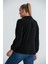 Kolları Lastikli Büyük Beden Siyah Polar Sweatshirt 5