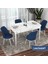 Concept Kor Serisi, Beyaz Mermer Desen 70X114 Açılabilir Mutfak Masası Takımı, 4 Sandalye 1