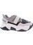 65140-22Y Kadın Mega Kalın Taban Simli Cırtlı Sneakers Ayakkabı 4