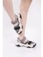 65140-22Y Kadın Mega Kalın Taban Simli Cırtlı Sneakers Ayakkabı 5