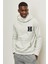 Erkek Gri Melanj Standart Fit Normal Kesim Içi Polarlı Içi Polarlı Kapüşonlu Sweatshirt 1