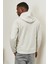 Erkek Gri Melanj Standart Fit Normal Kesim Içi Polarlı Içi Polarlı Kapüşonlu Sweatshirt 5