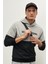 Erkek Grı Melanj-antrasıt Melanj Recycle Slim Fit Dar Kesim Kapüşonlu Yaka Desenli Sweashirt 1