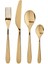 6'lı Çatal Bıçak Kaşık Seti Gold Renk 24 Parça Paslanmaz Çelik Pirinç 1