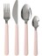 16 Parça Kaşık-Çatal-Bıçak Seti, Pembe Renk Paslanmaz Çelik 1