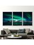 3 Parçalı Beyaz Çerçeveli Kanvas Tablo, Northern Lights Fotoğraf Baskısı, 2