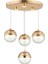 Lüks Modern 3 Renk Ledli 4'lü Tasarım Sarkıt Gold Sarı Avize 2