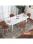 Concept Kor Serisi, Beyaz Mermer Desen 70X114 Açılabilir Mutfak Masası Takımı, 4 Sandalye 2