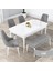 Concept Kar Serisi, 80X132 Açılabilir Mdf Mutfak Masa Takımı, Beyaz Masa 4 Sandalye ve 1 Bench 1