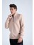 Erkek Açık Kahverengi Yarım Balıkçı Yaka Fermuarlı Içi Yumuşak Tüylü Sweatshirt RF0209 2