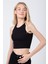 Kadın Kaşkorse Crop Büstiyer Atlet 6105 Siyah 2