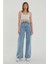 Süper Yüksek Bel Likralı Kar Yıkamalı Geniş Paça Kot Pantolon (Wide Leg) 1