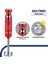 Multimix Kırmızı 1000 Watt 4 Bıçaklı Paslanmaz Çelik Turbo Hız Ayarlı El Blender BY5212K 1