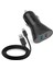 Araç Şarj Cihazı 12/24V 2100 mAh 2 Usb Çıkışı Type C Kablo Siyah TEKITCRC2U21AUL 1