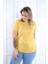 Ananas Baskı Yağ Yıkama Tshirt-Sarı 4