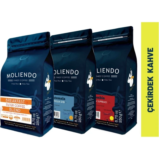 Moliendo Finest Coffee Moliendo Popüler Filtre Kahve Avantaj Paketi 3X250 grr.