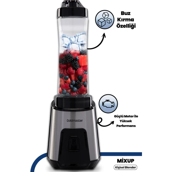 Goldmaster GM-7259 Mix Up Buz Kırma Özellikli Paslanmaz Çelik Bıçaklı Kişisel Smoothie Blender