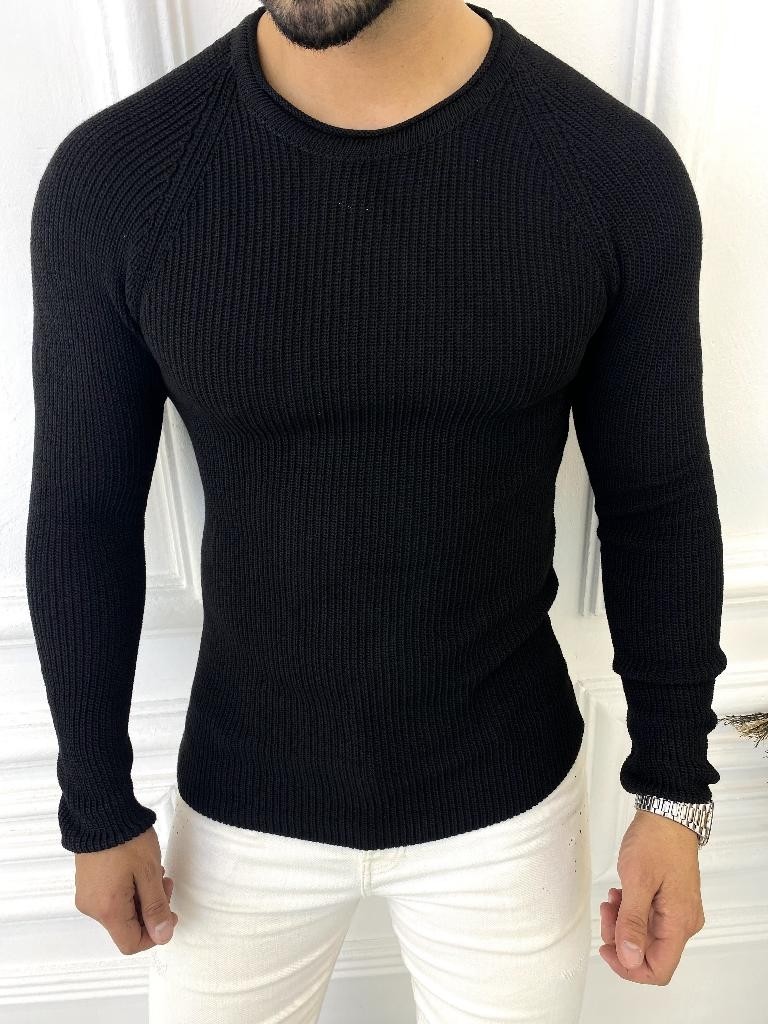 Elku Moda Kazak Slim Fit Triko Dar Kesim Kazak