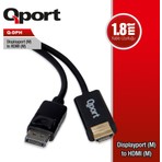 Qport Q-Dph Display Port(M) To HDMI(M) 1.8 Mt Kablo  Dönüştürücü