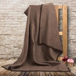 Yünteks Yün Battaniye Düz Kahverengi 160x220 cm Yüksek Isıtma Özelliği ile Konforlu Kullanım