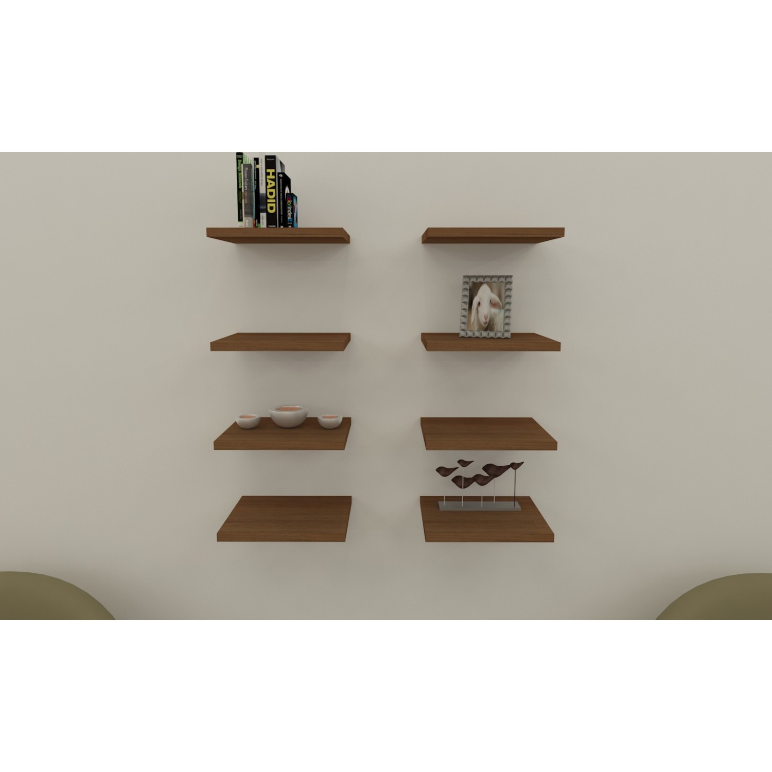 Kombin Mobilya Arzum Duvar Rafı ve Kitaplık Ceviz Fiyatı