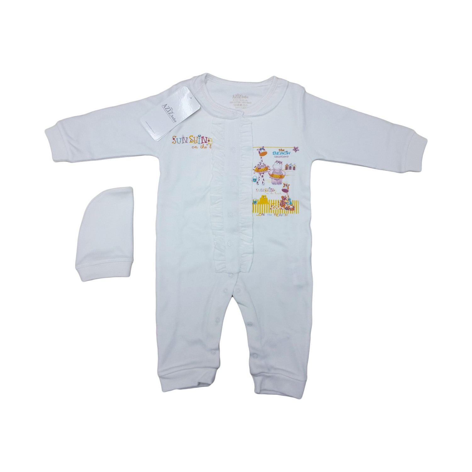 Aziz Bebe 6358 Kız Bebek Tulum Ekru 0 3 Ay Fiyatı