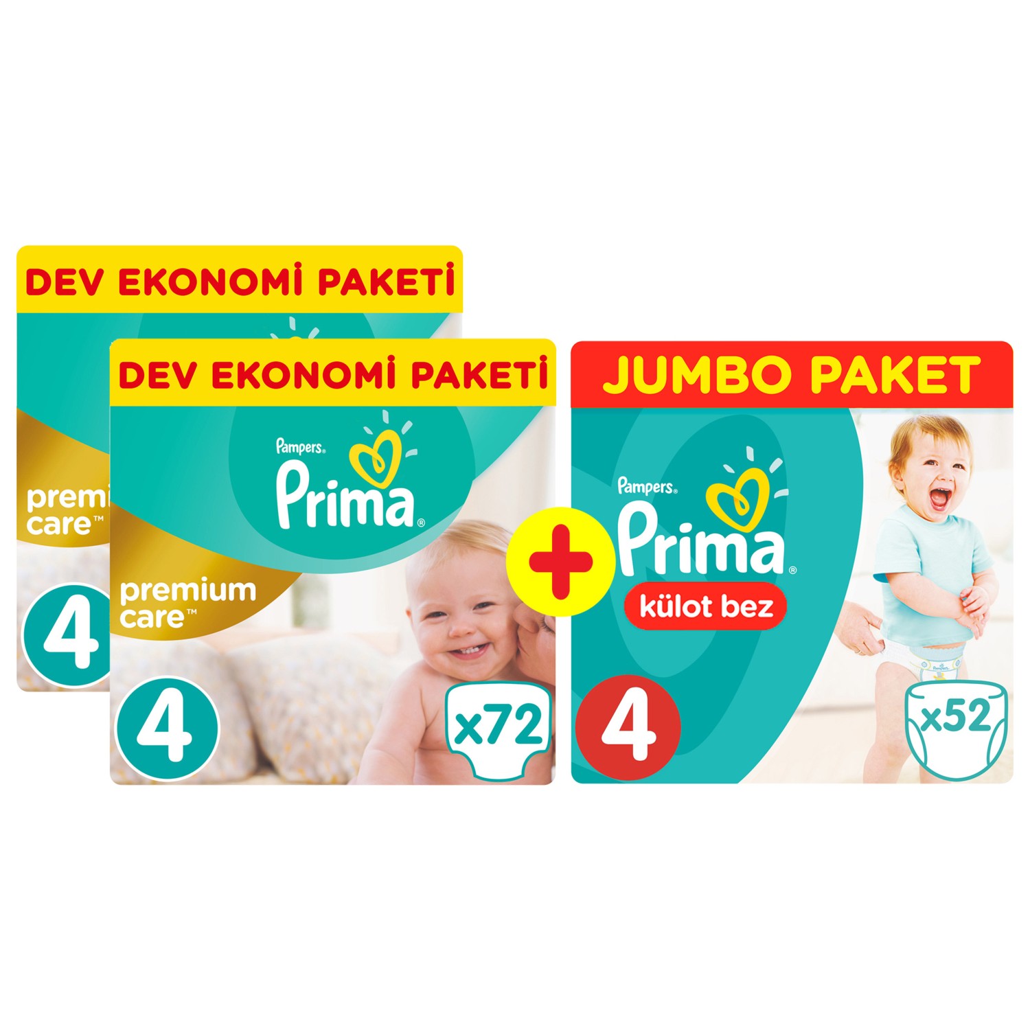 Prima Bebek Bezi Premium Care 4 Beden Maxi Dev Ekonomi Fiyatı