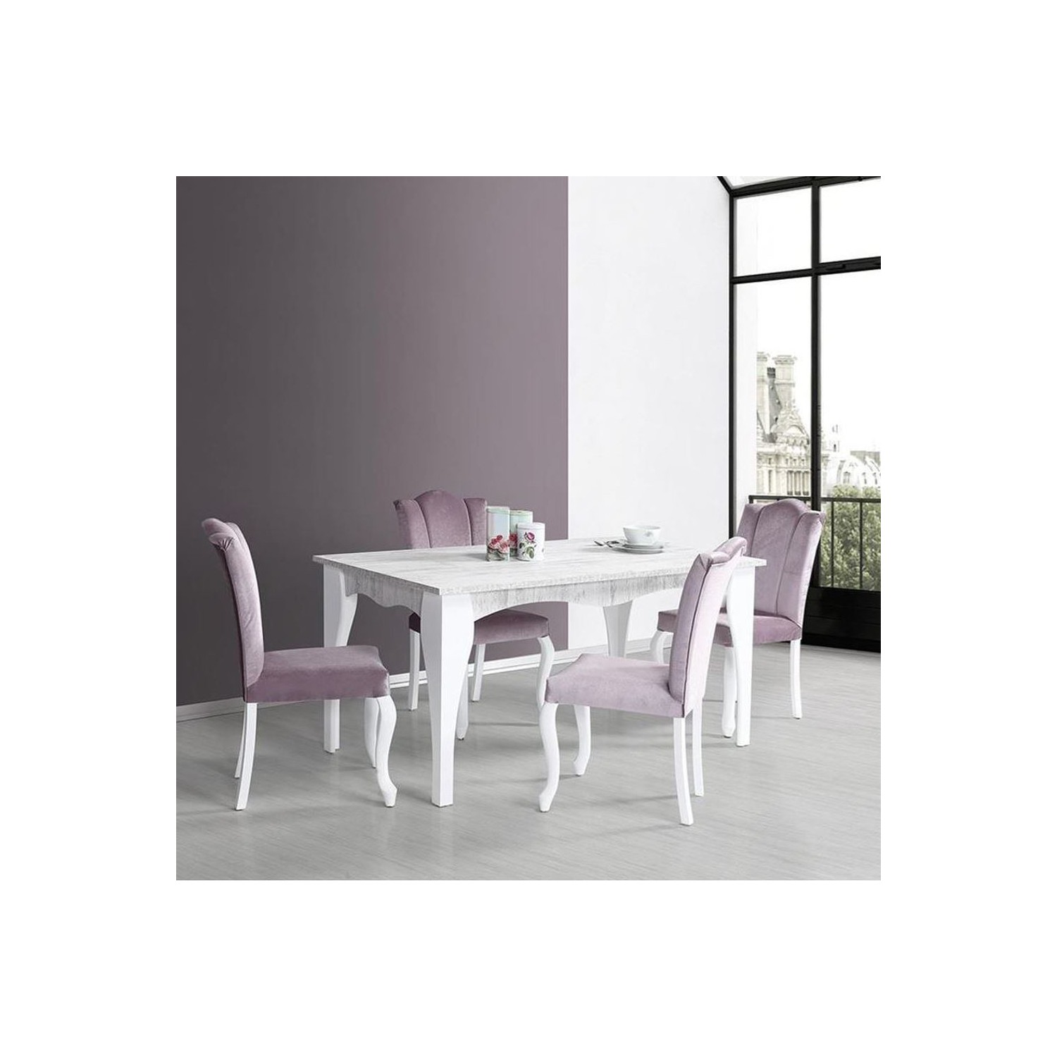 Kuğu Masa Takımı Beyaz Lake İstanbul (6 Sandalye) Fiyatı