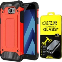 CoverZone Samsung A5 2017 Kılıf Shockproof Zırh Koruma + Cam
